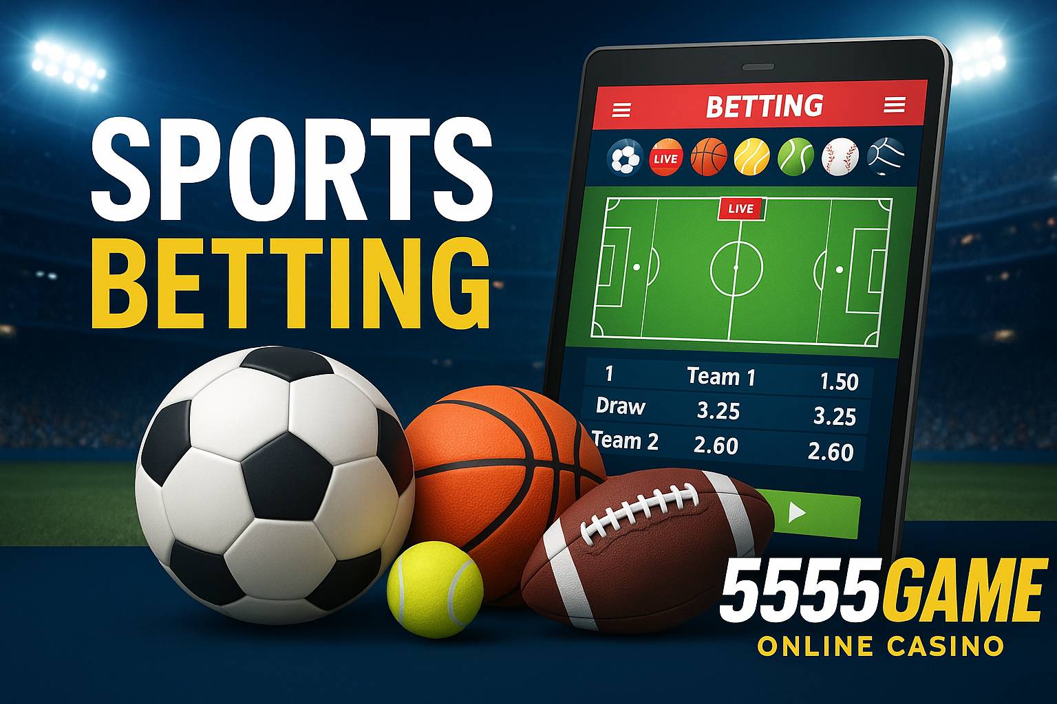 Aposte em apostas esportivas no cassino online 5555GAME
